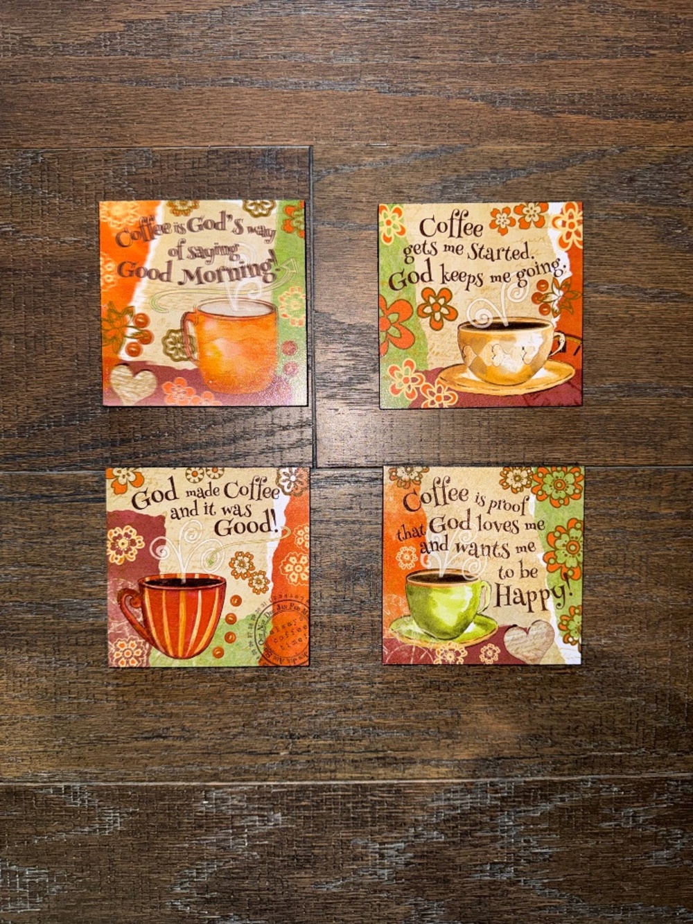 Coffee Is God's Way Of Saying Good Morning! Coasters, Set of 4